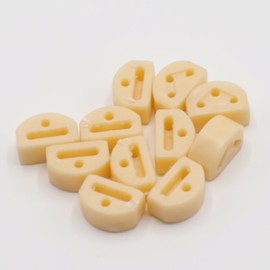 Cheerock Pack of 12 Plastic Guitar String Ties Bridge Beads, 3 Hole Guitar String BridgeBeads, Guitar String Fasteners for Acoustic Classical Guitar Nylon String Guitar Ukulele(Beige)