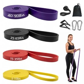 Bandas de Resistencia para Ejercicio Set de 9 Piezas, Ligas de Resistencia para Ejercicio con Bolsa de Transporte, 2 Asas, Anclaje para Puerta y Ganch