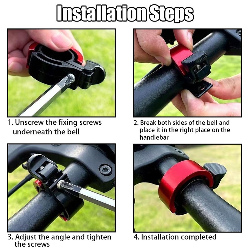 Geli 4 Pack Exquisite Bicycle Bells,Mountain Bike Bell, Loud and