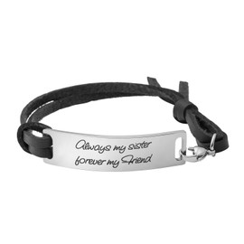 Yiyang Wedding Gift for Friendship Always My Sister Forever My Friend Leather Bracelet for Women