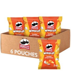 Pringles Mingles Puffed Snacks, Cheddar and Sour Cream, Cheese Puffs, Salty Snacks (6 Bags)