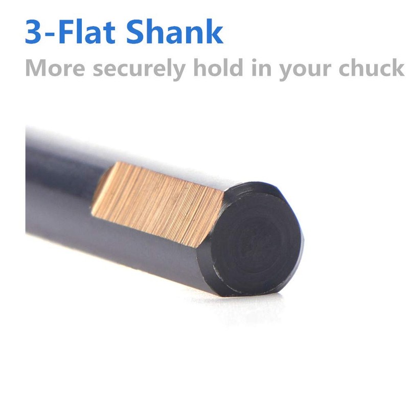 6PCS, 1/2", Black and Gold Twist Drill Bits