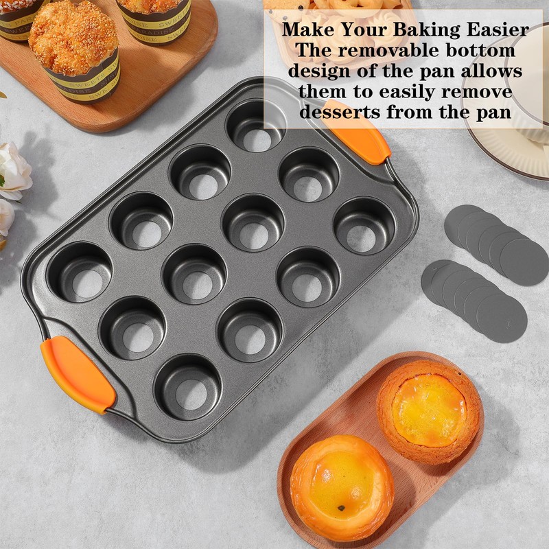 Yuanan 2Pack Mini Cheesecake Pans Removable Bottom Mini Cupcake Pans,