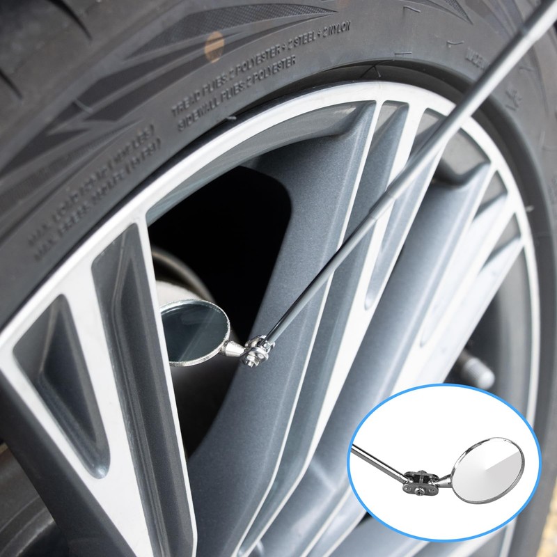 CZMOONSEE Circular Telescopic Inspection Mirror for car Maintenance, Steering Telescopic