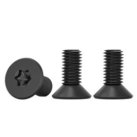 Drenky Countersunk Screws Torx Pack of 20, M4 x 12 mm Black Stainless Steel A2 V2A Machine Screws Standard Quincunx Countersunk Screws Fully Threaded Screws for Machine Equipment and Home Furniture