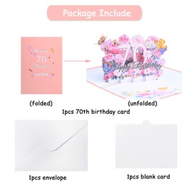 70th Birthday Card 3D Pop Up Birthday Card 70 Years Old Birthday Card 70th Birthday Decorations for Women Happy 70 Years Old Birthday Gifts
