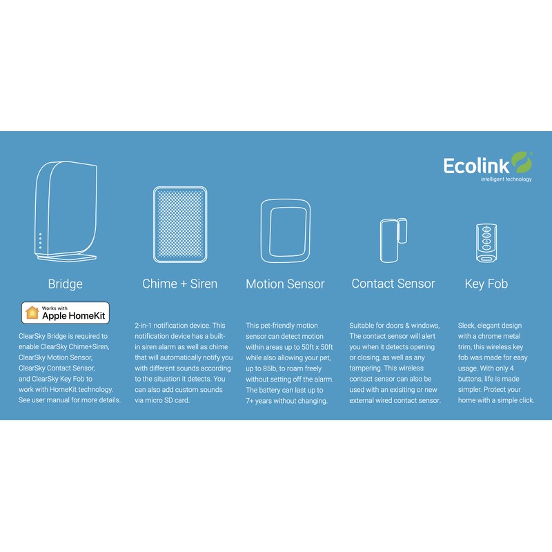 Ecolink ClearSky Home Security Kit - Apple HomeKit Compatible (6