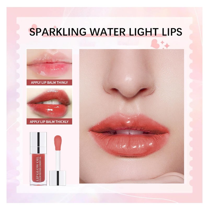 Leogony 3PSC Hydrating Lip Glow Oil Set, Long Lasting Plumping