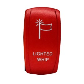 OZ-USA Lighted Whip On/Off Red Rocker Switch 4-Pin for Trucks Can-Am Polaris UTV Boat