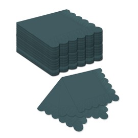 qiqee Dark Grayish Blue Cocktail Dinner Napkins 5x5inch Disposable Beverage,Wedding, Birthday Party Dessert Wave Paper Napkins(120 Count)