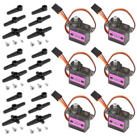 FORIOT 6Pcs Micro Servo MG90S Motor All Metal Gears 9G Micro Servo for Arduino Project Robot Arm RC Airplane 1/8 1/10 Car Boat