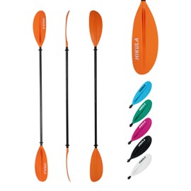 HIKULA Kayak Paddle Aluminum Shaft Paddle with Nylon Blades, Floating Adjustable Kayaking Oars, 3 Piece, 220-240cm/86-94 Inches,Orange
