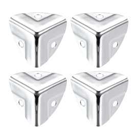 sourcing map Metal Box Corner Protectors Wooden Box Edge Protection 22 x 22 x 22 mm Silver Pack of 4