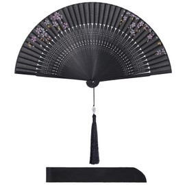 8.66 Inch Mini Paper Folding Hand Fans with Chinese Style Prints - Women Foldable Hand Fans for Home, Kitchen, Weddings, Parties & DIY Decor