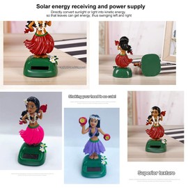 Dancing Solar Figure Hula Girl, Solar Wiggle Figure, Hawaii Girl Figure Car Dashboard Ornaments Doll Car Swinging Head Shake Toy Decoration for the Windowsill, Car, Office, Desk