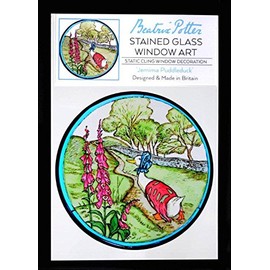 Winged Heart presented by Celtic Glass Designs Static Window Cling in Beatrix Potter's Jemima Puddleduck Design.