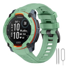 ZOCOVIN Silicone Watch Bands for Garmin Instinct 3 45mm, Soft Silicone Strap Sport Wristband Replacement Strap for Garmin Instinct 3 45mm