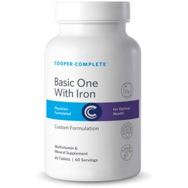 Cooper Complete Basic One Multivitamin with Iron - 60 Tablets per Bottle. Pack of 2