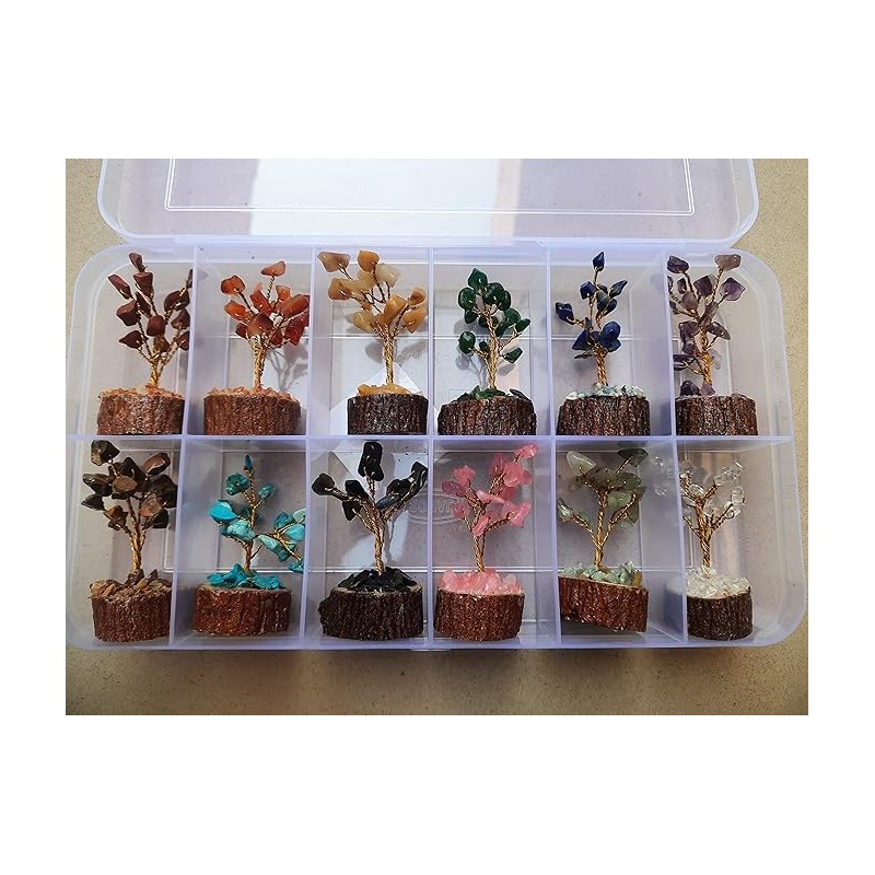 12Pcs Crystal Tree Box, Crystal Mystery Box, Beautiful Small Crystal