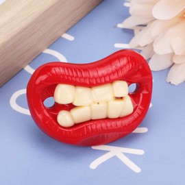 Chupete Chupete Divertido para Bebé,Novedoso Chupete de Silicona Anti-Apagado para Pezones Bonito Chupete para Labios y Dientes Que Se Pueden Besar sin BPA (8 Dientes enojados)