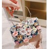 Floral Clutch Purse for Women Silk Glitter Evening Handbag Ladies