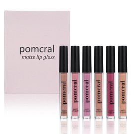 pomcral 6 Color Matte Lip gloss Sets Velvet Lip Glaze Moisturizing Waterproof Nude Lipgloss Tint Long Lasting Lipgloss Liquid Lipstick Kit