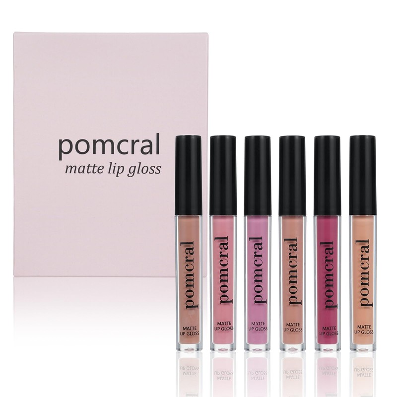 pomcral 6 Color Matte Lip gloss Sets Velvet Lip Glaze