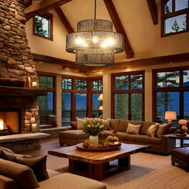 Pavloatu 22" Black Boho Rattan Chandelier Light Fixture Hand Woven Farmhouse Pendant Lighting Rustic Boho Chandeliers for Dining Room Living Room Hallway Foyer