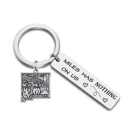 JJTZX Miles Has Nothing on Us United States Keychain US Map Keychian for Long Distance Relationship Gift (New Mexico)