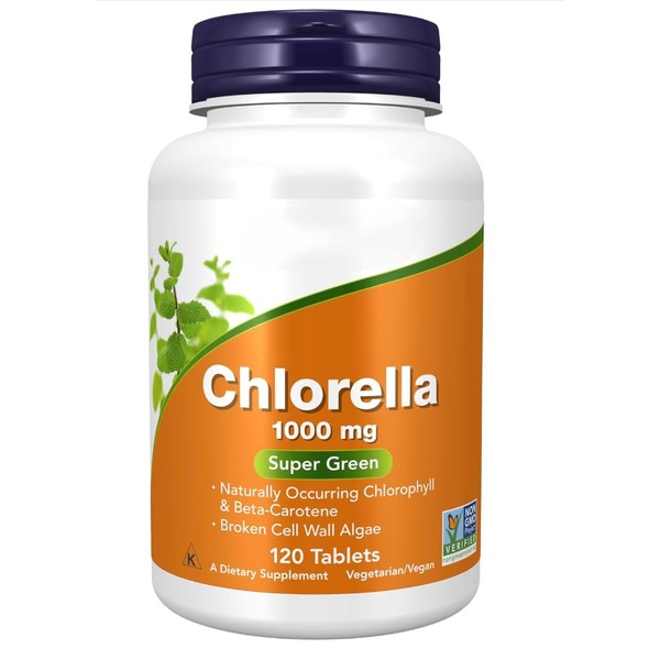 Chlorela 1Kmg, Herbal Supplement, Non-GMO, Dairy Free, 120 Vegan Tablets