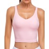 Oalka Sports Bra Womens Longline Padded Crop Tank Yoga Bras