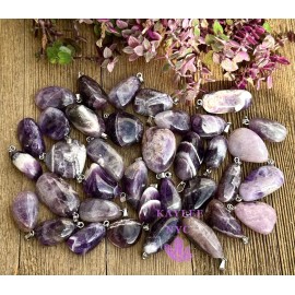 Wholesale Lot 36 Pcs Natural Amethyst Crystal Pendant Healing Energy