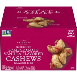 Sahale Snacks Pomegranate Vanilla Cashews, 1.5 oz Bags (18 Packs)