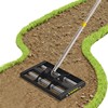 17"x10"Lawn Leveling Rake with Aluminum Rollers, Stainless Steel Yard Lawn