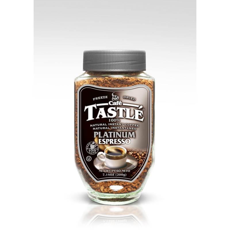 Cafe Tastle Platinum Espresso Freeze Dried Instant Coffee, 2 jars