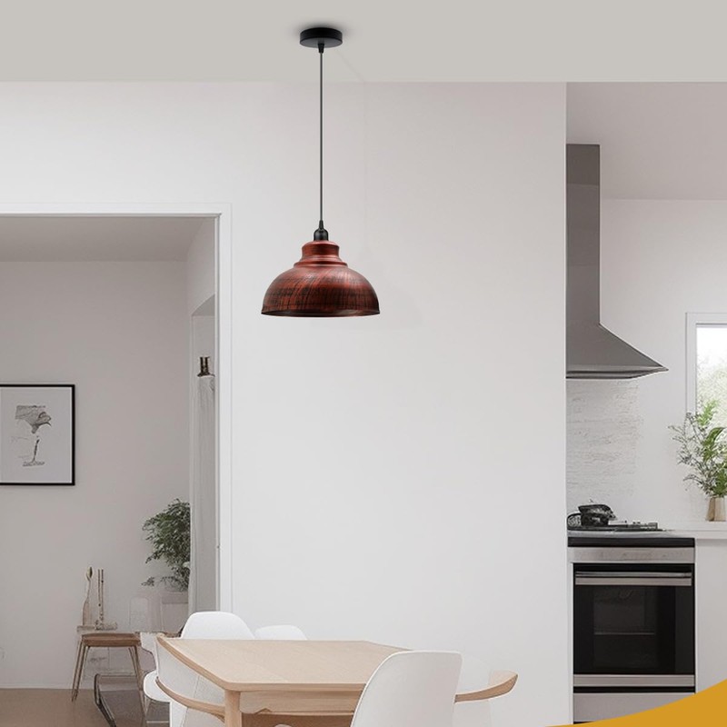 LEDSone Industrial Ceiling Pendant Light Shades, Retro Vintage Style Curvy