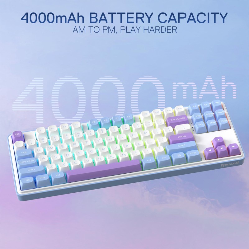 Redragon K707 PRO 80% Wireless Gasket RGB Gaming Keyboard, 3-Modes