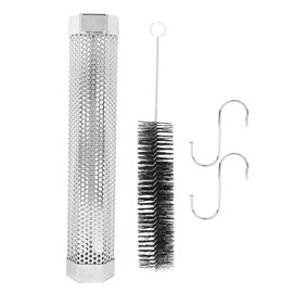 12in Stainless Steel BBQ Smoked Pipe Hexagonal BBQ Smoked Tube with Brush Hook