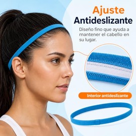 7 Piezas Diademas Deportivas, Bandas Elásticas Antideslizantes para Cabello
