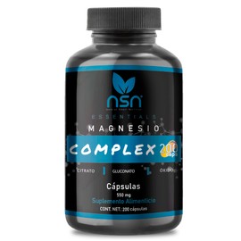 Magnesio COMPLEX | con Citrato, Oxido y Gluconato | 3 Magnesios en 1 cápsula | 200 cápsulas - 200 días