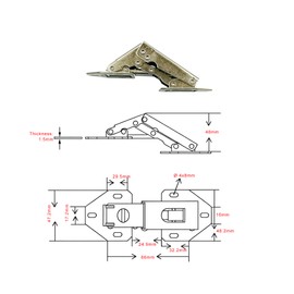 GEFONG 90 Degree Cabinet Flap Embed Hinges with Hydraulic Damper for Kitchen Camper Van Motorhome Caravan Hanging Cabinet Doors Cupboard Wardrobe Furniture Door Folding Hinge 4 Pcs