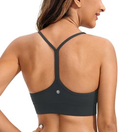 CRZ YOGA Sujetador Deportivos Mujer Acolchado de Y-Back para Yoga Correr Melanita Mediano