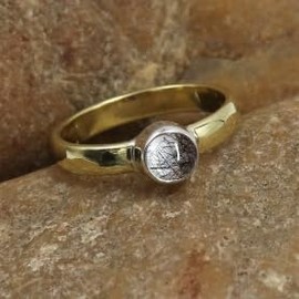 SILVERTROVE Gemstone Sterling Silver and Brass Band Ring for Men and Women in All Sizes Jewellery CRG1094AA, Gemstone Precious metal gemstone, Black Rutile Quartz
