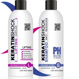 Tratamiento de Keratina Brasileña para realinear o relajar el Cabello, Cepillo Alisador de Proteínas keratinshock - Keratina Brasileña para alaciado (Kit 250ml)