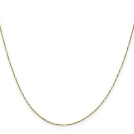 Shirin Diamond Center 10k 0.4MM Ultra Light Weight Box Chains, 0.4MM, 14 Inches