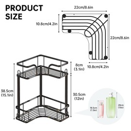 WOCUBEHOME 2-Tier Corner Bathroom Counter Organizer, Black