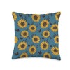 Smarty Pants Designs Modern Sunflower Floral Pattern Throw Pillow, 16x16,
