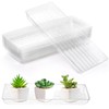 Kingrol 16 Pack Rectangular Plant Drip Trays, Clear Plant Saucers