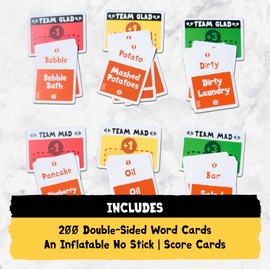 Poetry for Neanderthals - Gioco di indovinelli con parole per serate in famiglia - Include 200 carte, 2 tavoli da gioco, 1 cronometro a sabbia, una mazza gonfiabile e un kit di riparazione