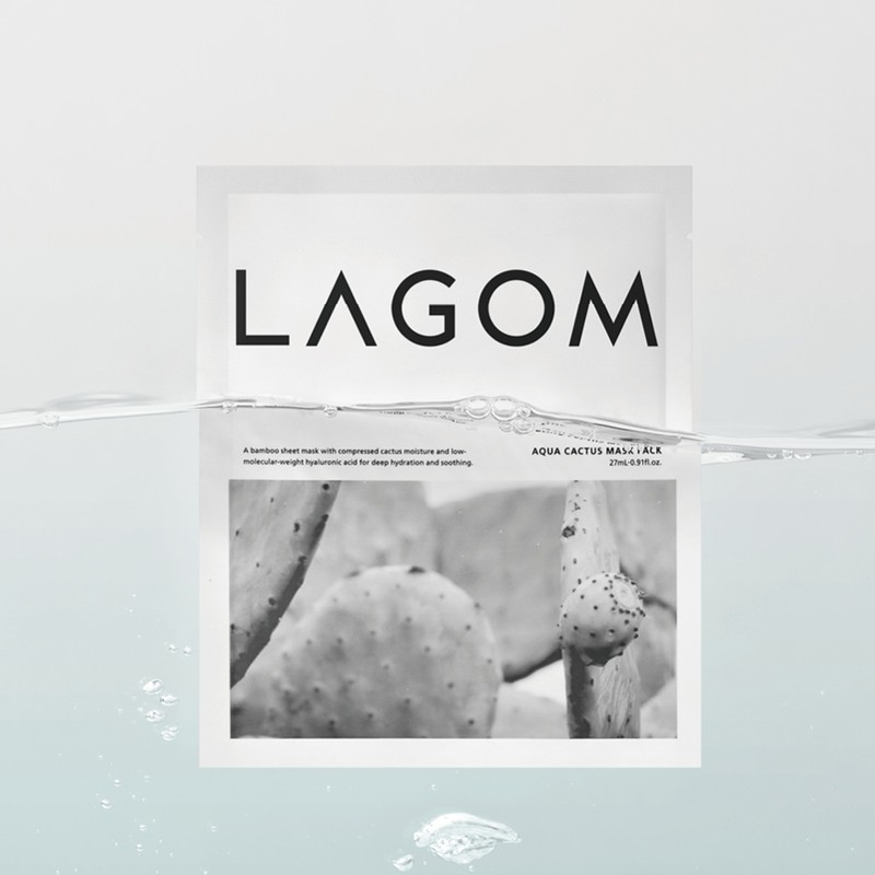 LAGOM Aqua Cactus Mask Pack - Hydrating Calming Gentle Bamboo